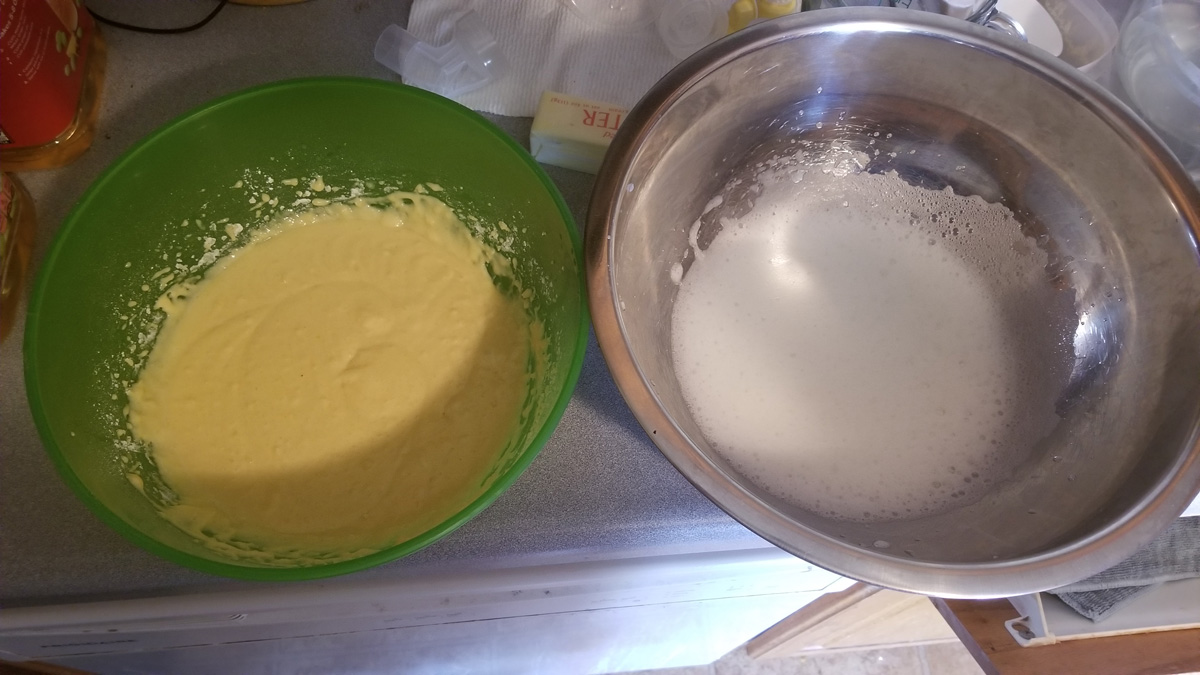 batter and egg whites
